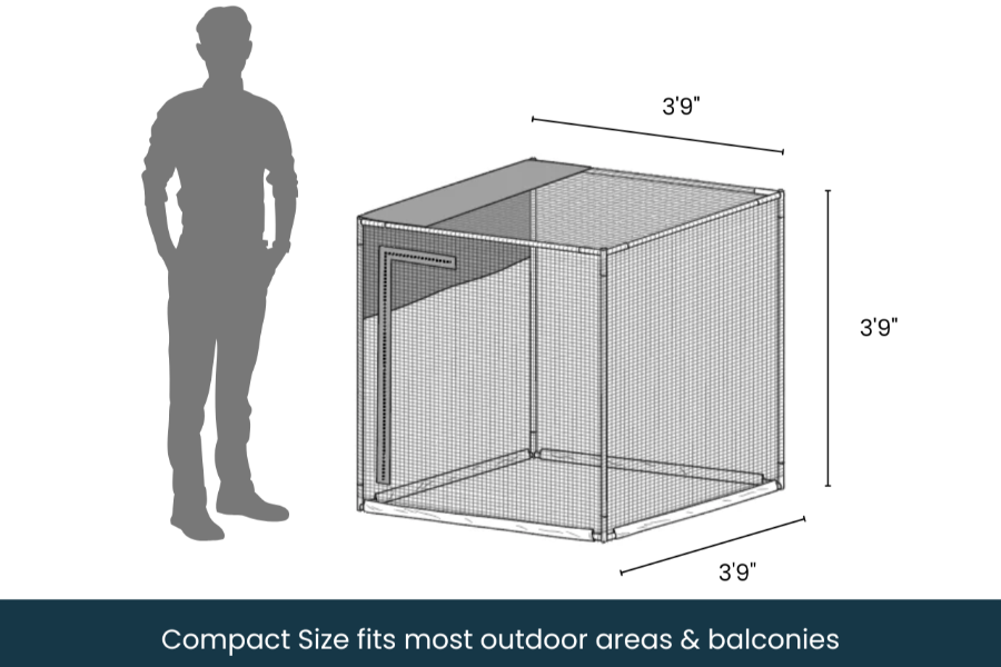 3'9" cat enclosure technical drawing