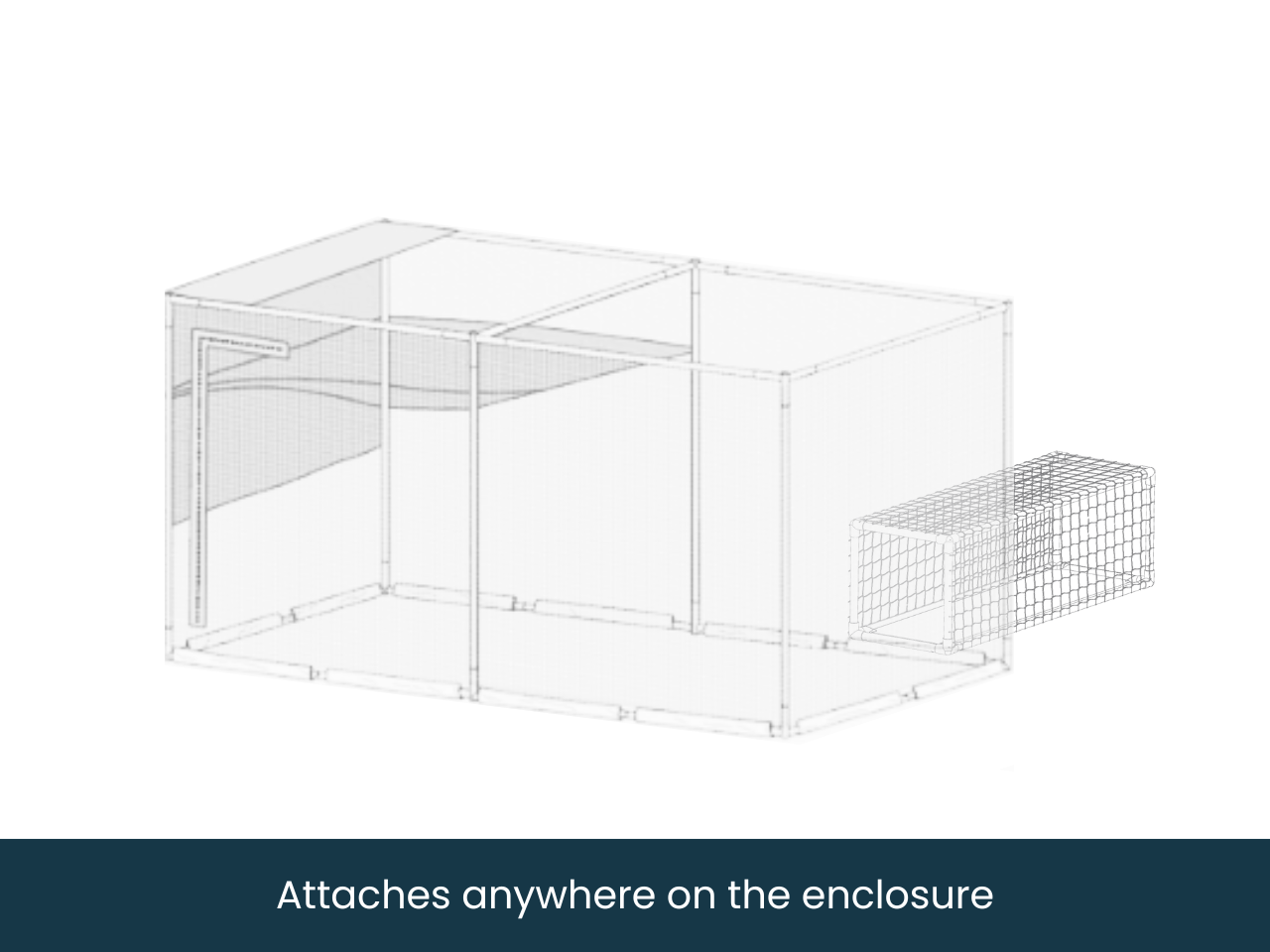 Clear pet enclosure with mesh sides on a white background