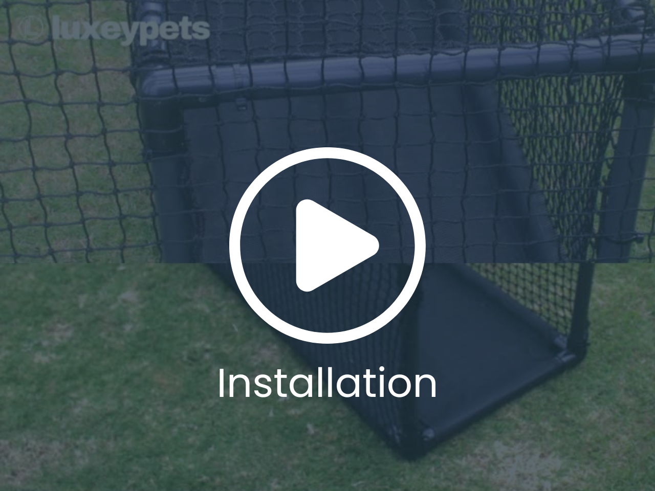 Cat Tunnel on Grass with text "assemble Tunnel"