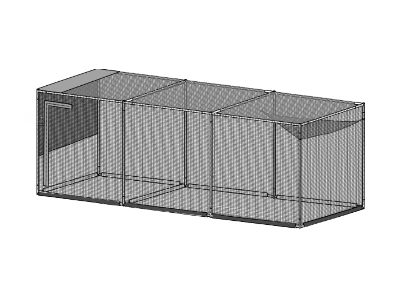 Wire mesh enclosure on a white background